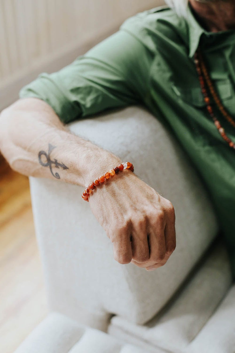 Wrist Malas Sardonyx Fire Agate Wrist Mala