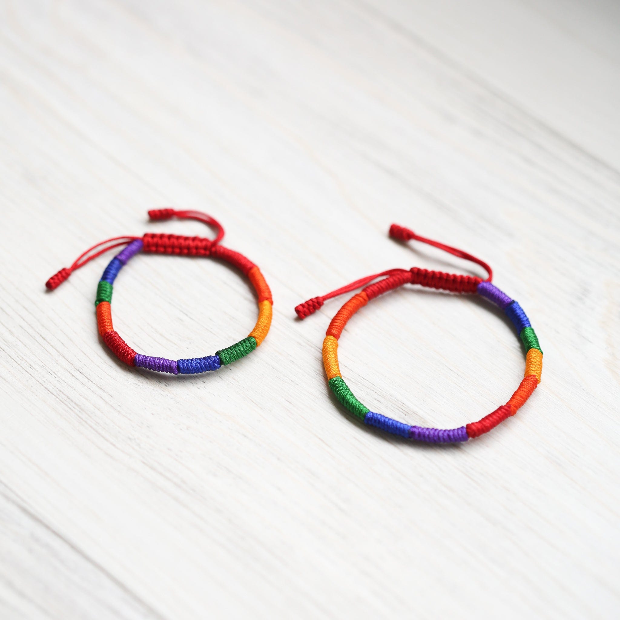 Bracelets Adult & Kid Matching Set Rainbow Knotted Bracelet for Adults & Kids JB942.set