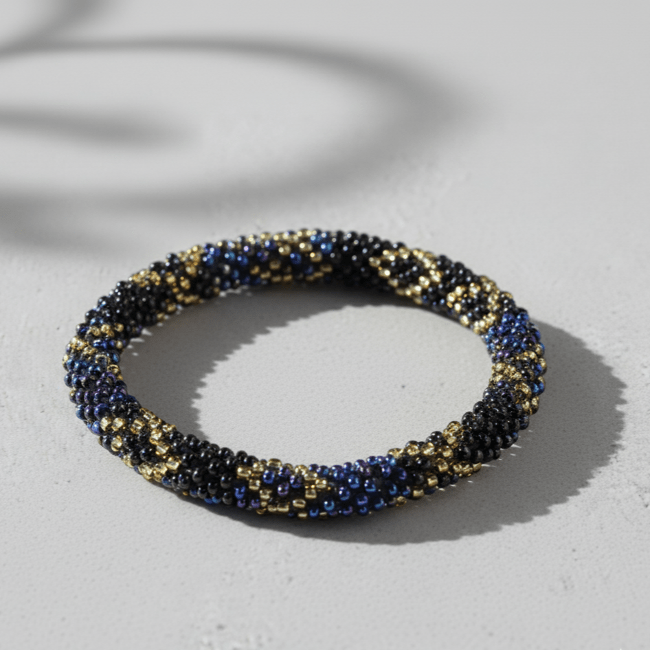 Bracelets Roll-On Bracelet Black, Blue, Purple & Gold jb534