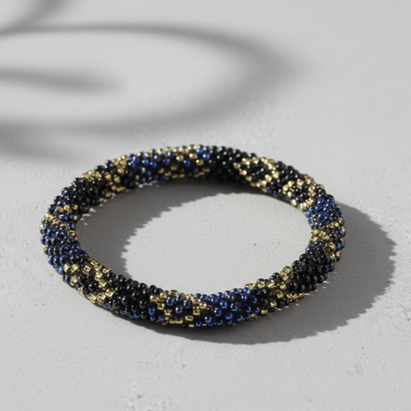 Bracelets Roll-On Bracelet Black, Blue, Purple & Gold jb534