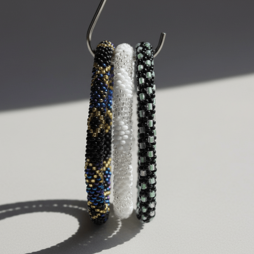 Bracelets Roll-On Bracelet Black, White & Multicolor Set of 3 jb489