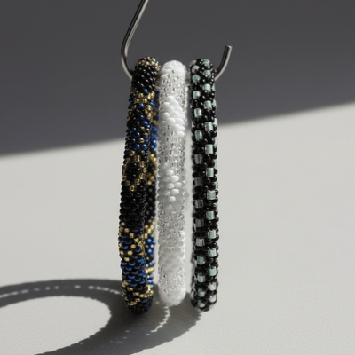 Bracelets Roll-On Bracelet Black, White & Multicolor Set of 3 jb489