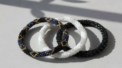 Bracelets Roll-On Bracelet Black, White & Multicolor Set of 3 jb489