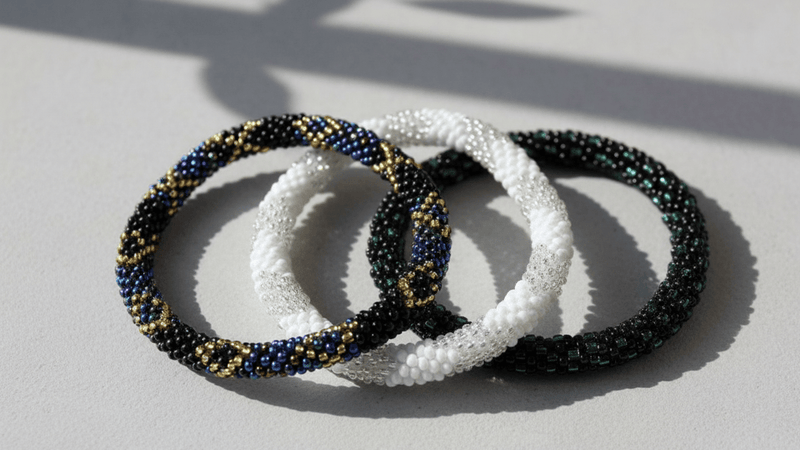 Bracelets Roll-On Bracelet Black, White & Multicolor Set of 3 jb489