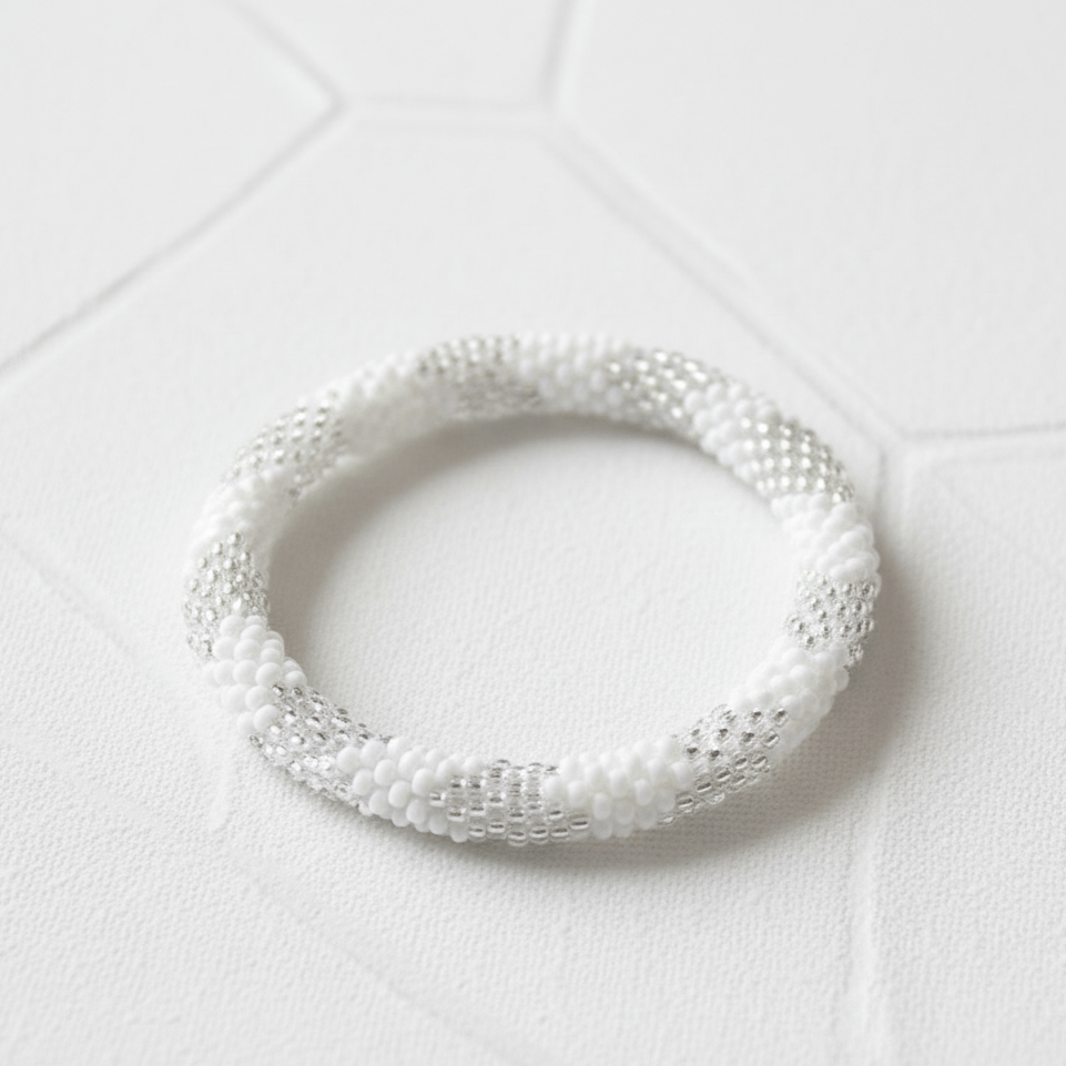 Bracelets Roll-On Bracelet Everest Silver & White jb535