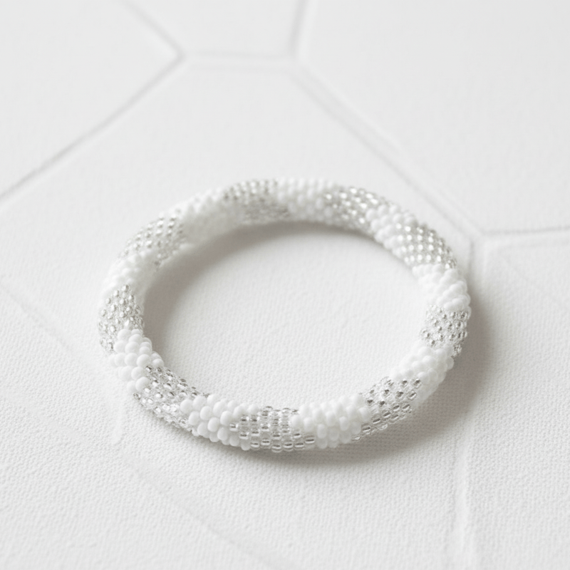 Bracelets Roll-On Bracelet Everest Silver & White jb535