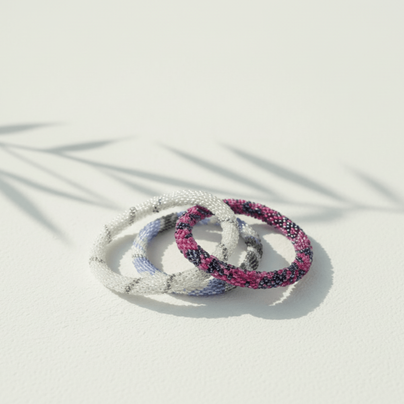 Bracelets Roll-On Bracelet Multicolored Gems Set of 3 jb600