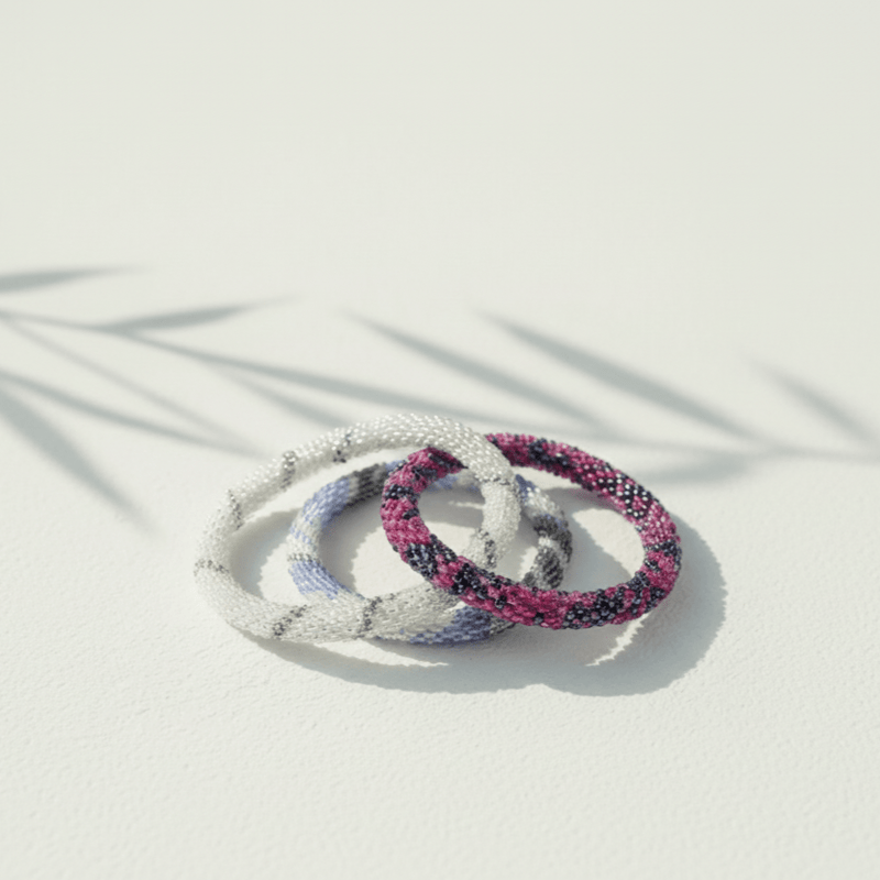 Bracelets Roll-On Bracelet Multicolored Gems Set of 3 jb600