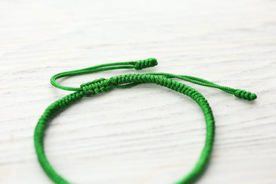 Bracelets Tibetan Traditions Green Knotted Bracelet