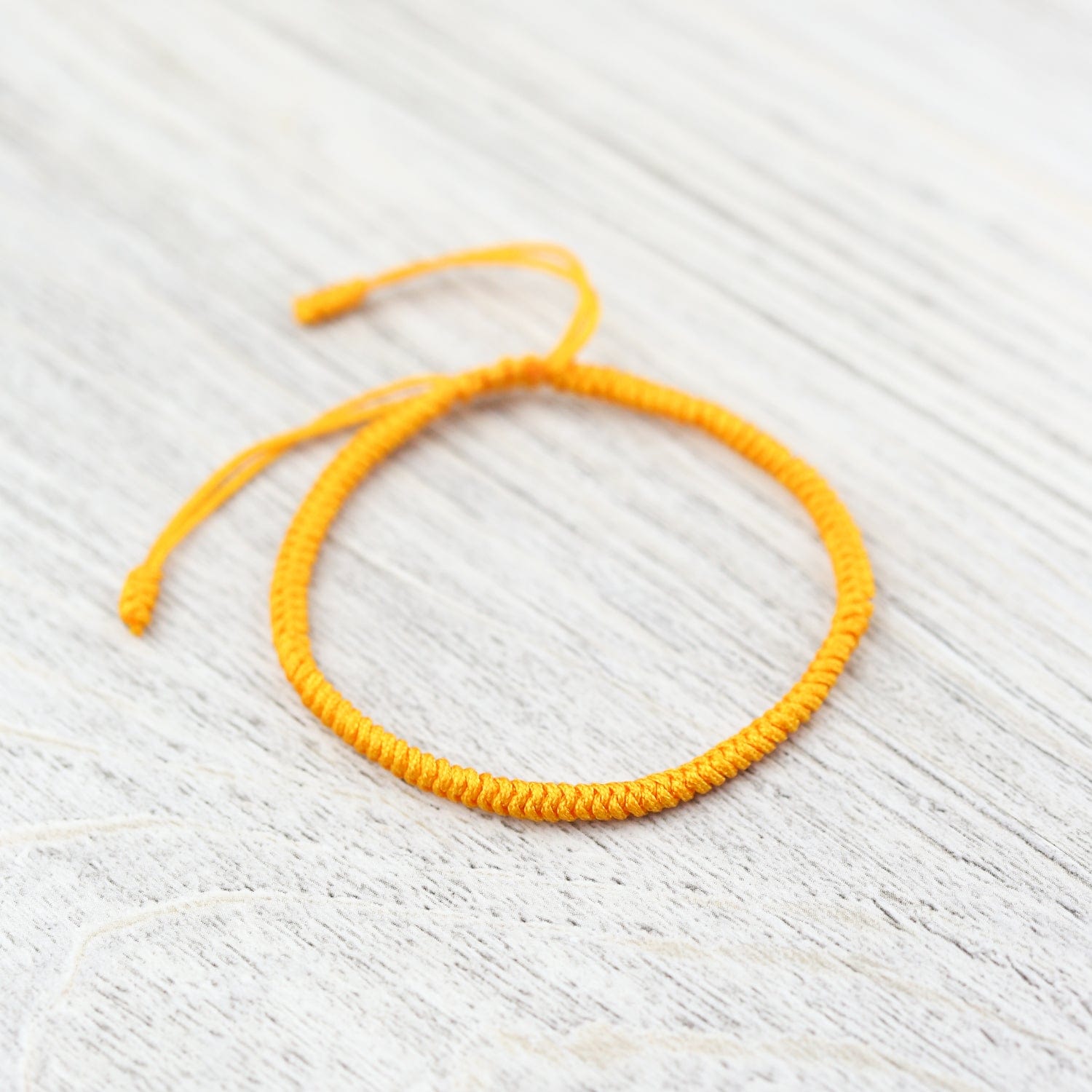 Tibetan Traditions Yellow Knotted Bracelet, Yellow Knotted Bracelet