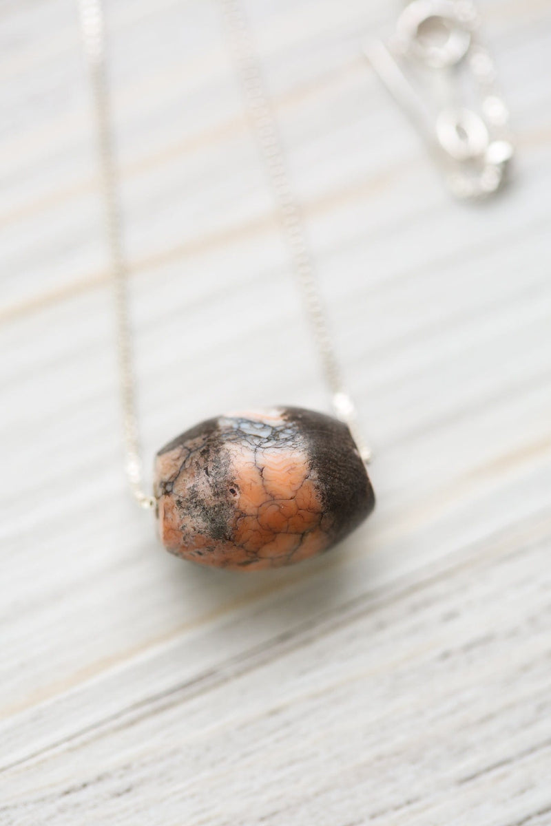 Dzi Beads Ancient Cinnabar Protodzi: Fire-formed Agate DZ226