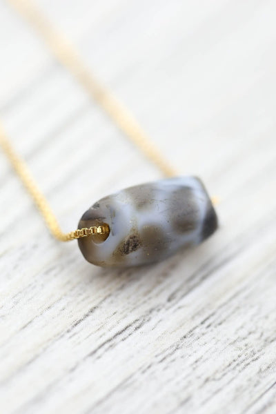 Dzi Beads Antique Longevity Dzi Bead - Light Agate DZ210