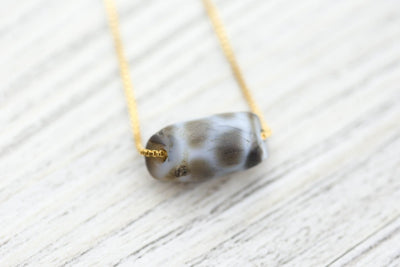 Dzi Beads Antique Longevity Dzi Bead - Light Agate DZ210