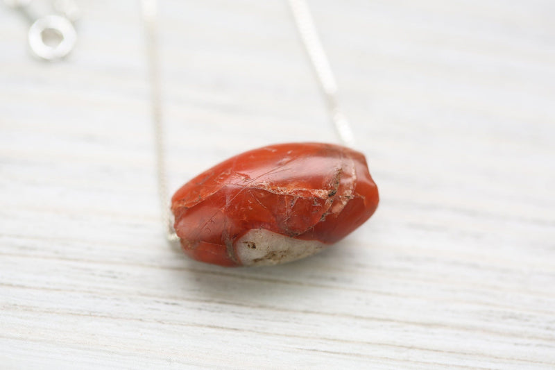 Dzi Beads Pema Raka Blood Lotus Bead - Crystalline Carnelian DZ212