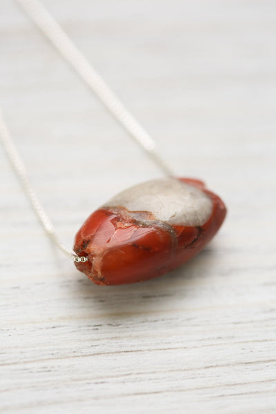 Dzi Beads Pema Raka Blood Lotus Bead - Crystalline Carnelian DZ212