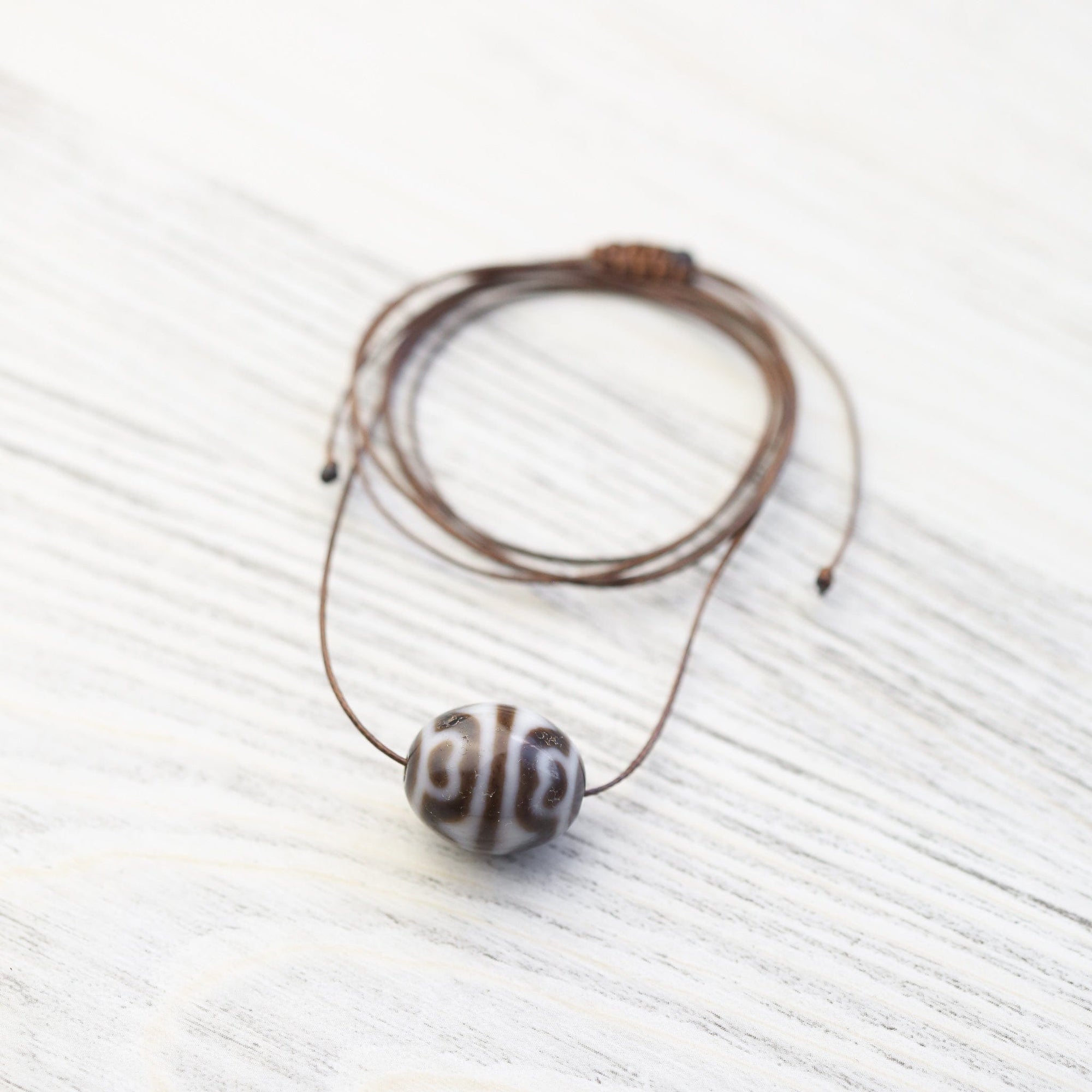 Dzi Beads Powerful Lotus Dzi Bead DZ218