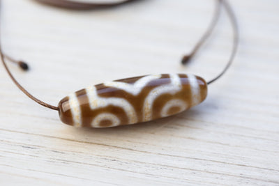 Dzi Beads Three Stars of Luck Dzi DZ204