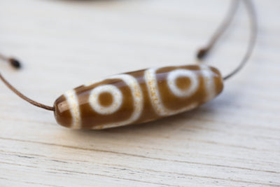 Dzi Beads Three Stars of Luck Dzi DZ204