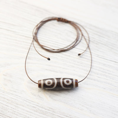 Dzi Beads Three Stars of Luck Dzi DZ216