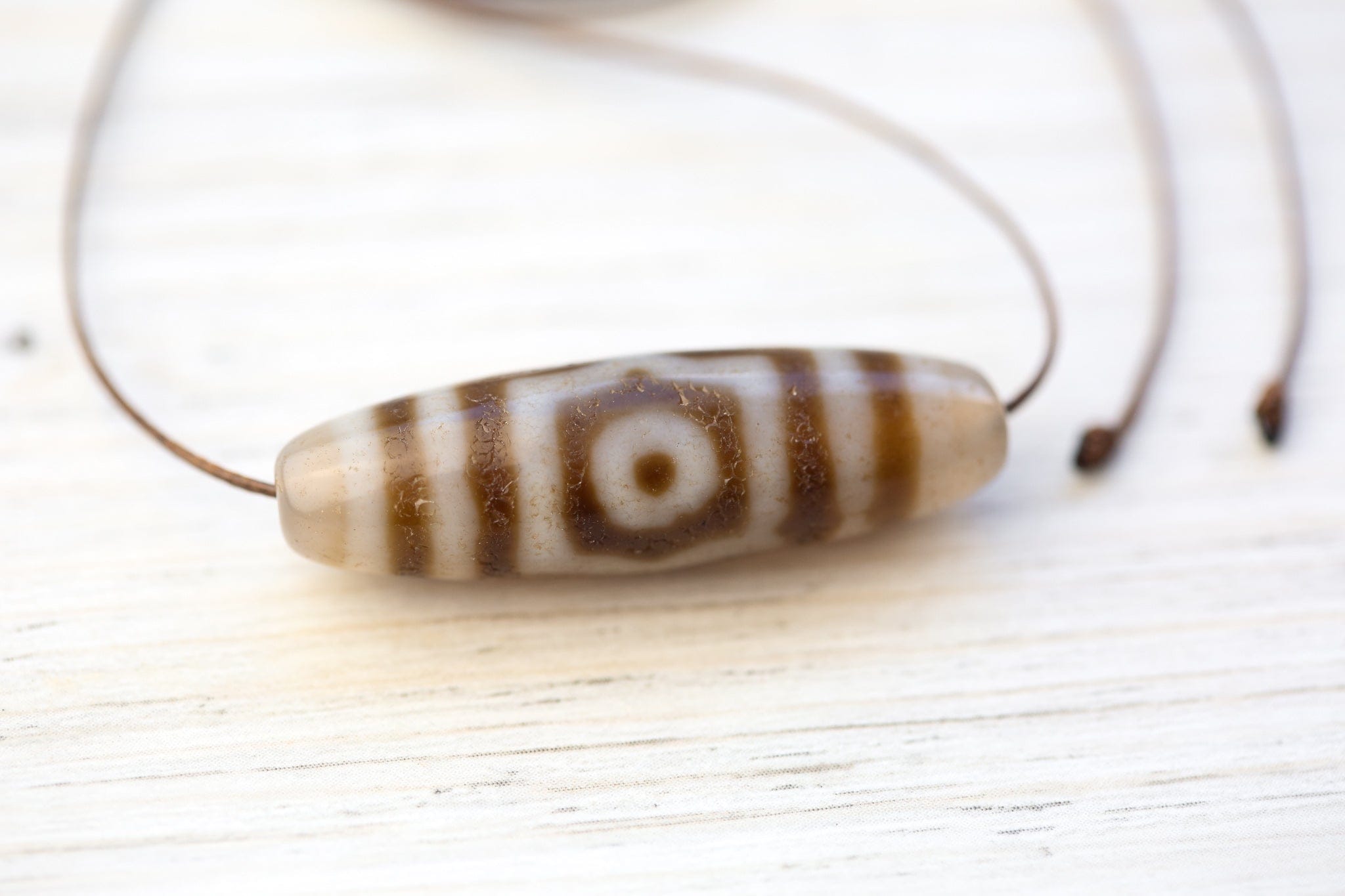 Dzi Beads Translucent Three Eye Dzi Bead DZ221