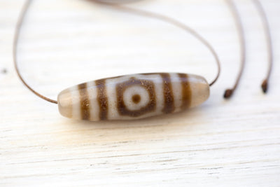 Dzi Beads Translucent Three Eye Dzi Bead DZ221