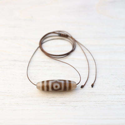 Dzi Beads Translucent Three Eye Dzi Bead DZ221