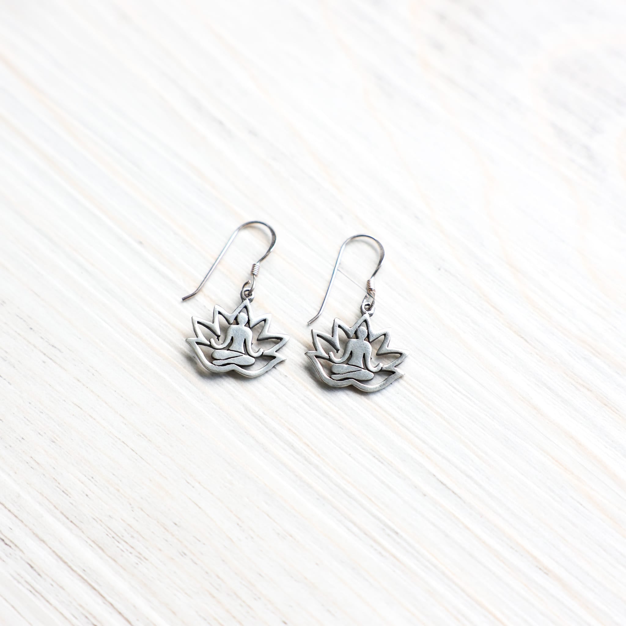 Earrings Meditating Buddha Lotus Earrings