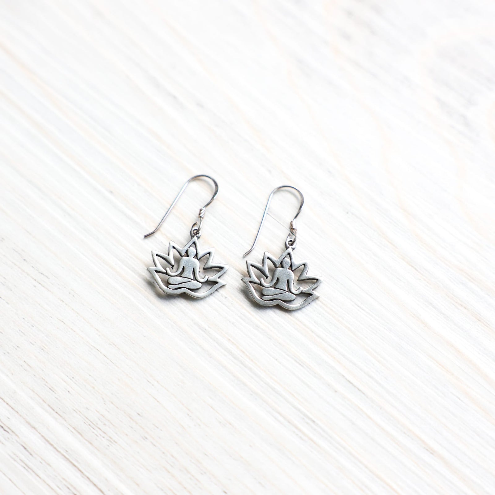 Earrings Meditating Buddha Lotus Earrings