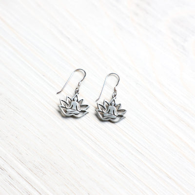 Earrings Meditating Buddha Lotus Earrings