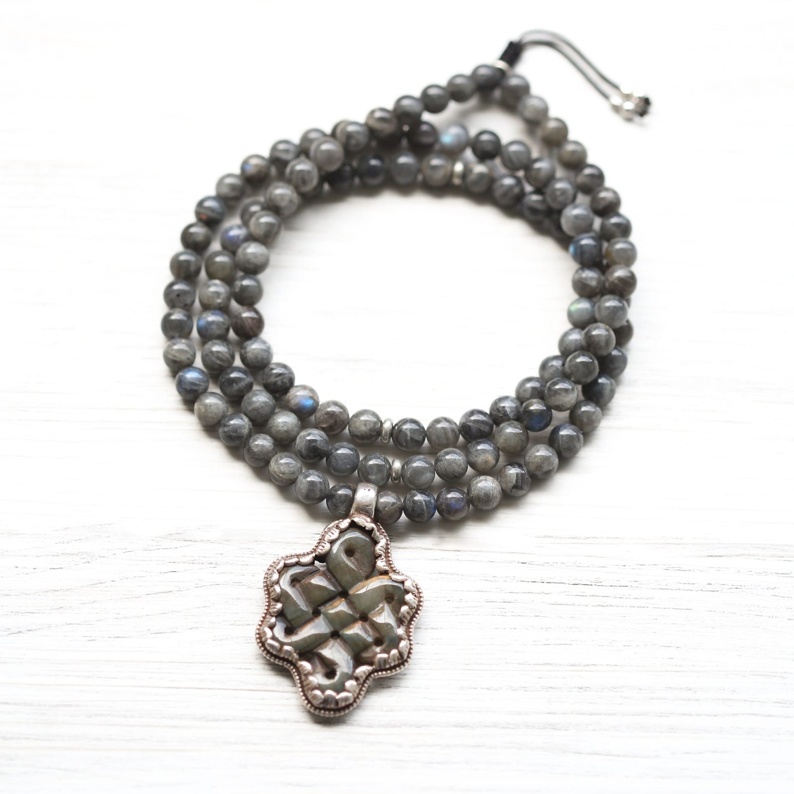 Eternal Knot Labradorite Mala Necklace ML978
