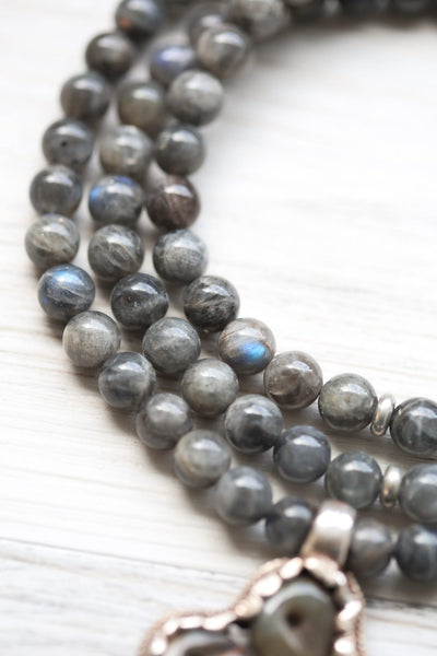 Eternal Knot Labradorite Mala Necklace ML978