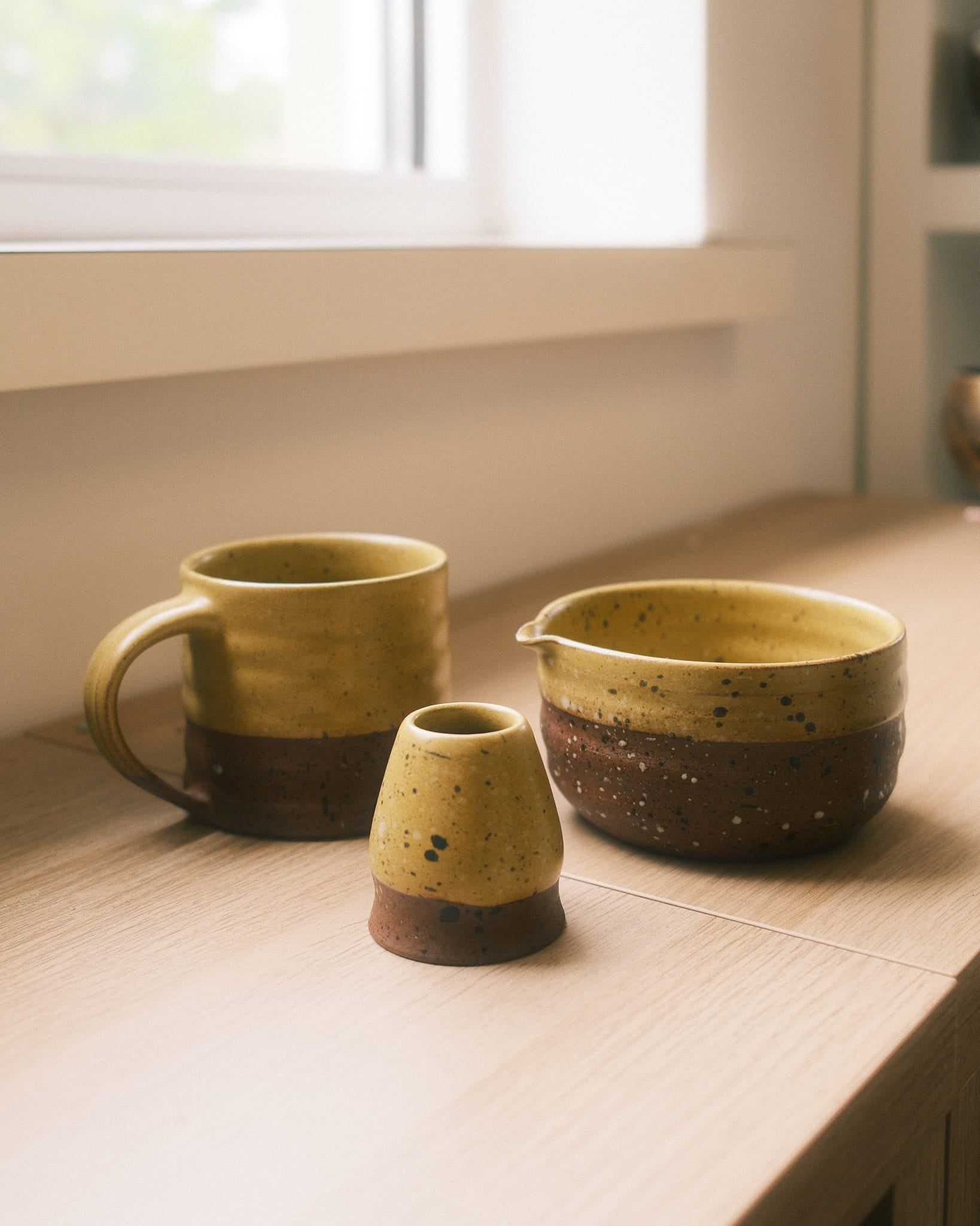 Home Matcha Bowl + Whisk Holder + Mug Himalayan Stoneware Matcha Set HOME034-set