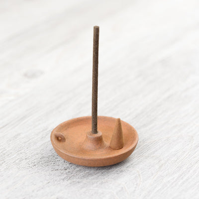 Incense Mahakala Anxiety-Relieving Sandalwood Incense + Tibetan Healing Incense Handmade by Nuns + Sandalwood Incense Cones + Sandalwood Nepali Rope Incense + Terracotta All in One Incense Burner Sandalwood Incense Set IN188