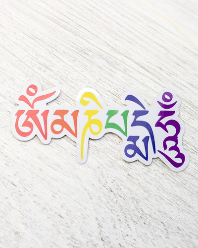 Lifestyle Rainbow Compassion Mantra DharmaShop Sticker Pack AA014-1