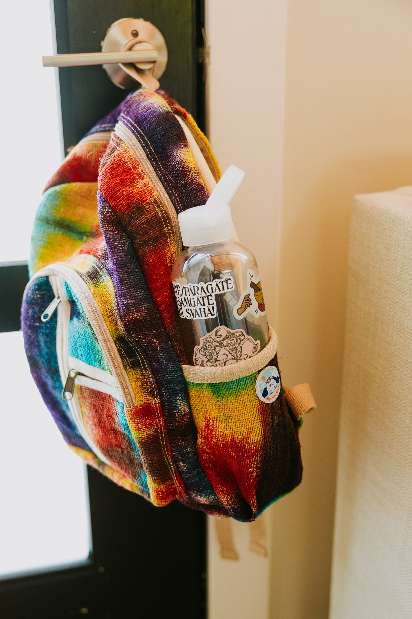 Rainbow Tie-Dye Himalayan Hemp Backpack