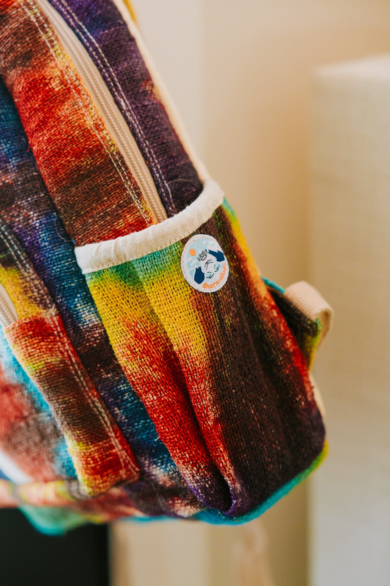 himalayan hemp mini backpack Rainbow Tie-Dye Himalayan Hemp Backpack