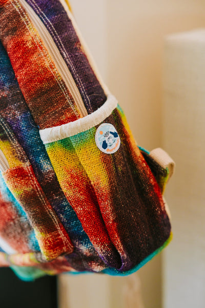 Lifestyle Rainbow Tie-Dye Himalayan Hemp Backpack FB552
