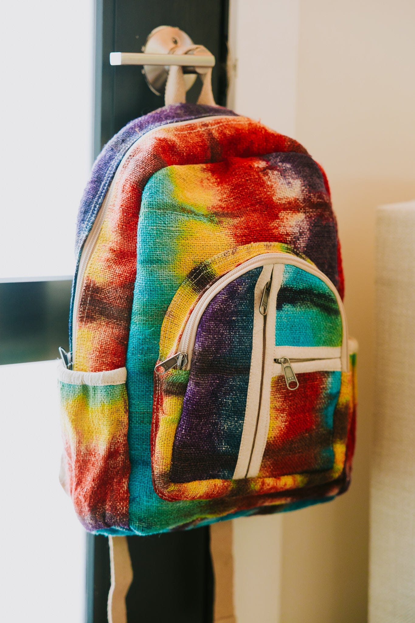 Lifestyle Rainbow Tie-Dye Himalayan Hemp Backpack FB552