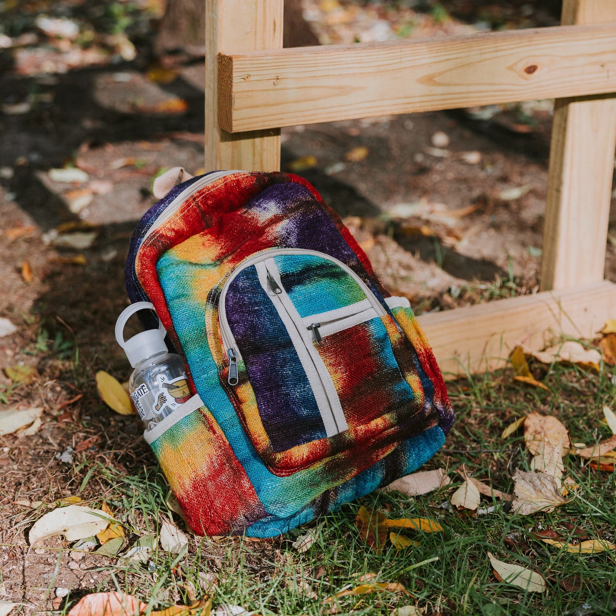 himalayan hemp mini backpack Rainbow Tie-Dye Himalayan Hemp Backpack