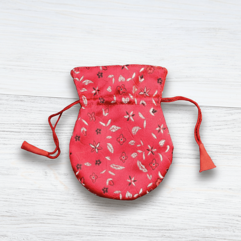 Mala Accessories Red Silk Drawstring Mala & Jewelry Bag fb445