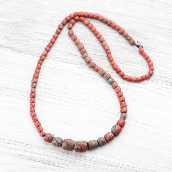 Antique Tibetan Coral Heirloom Necklace 02 - DharmaShop
