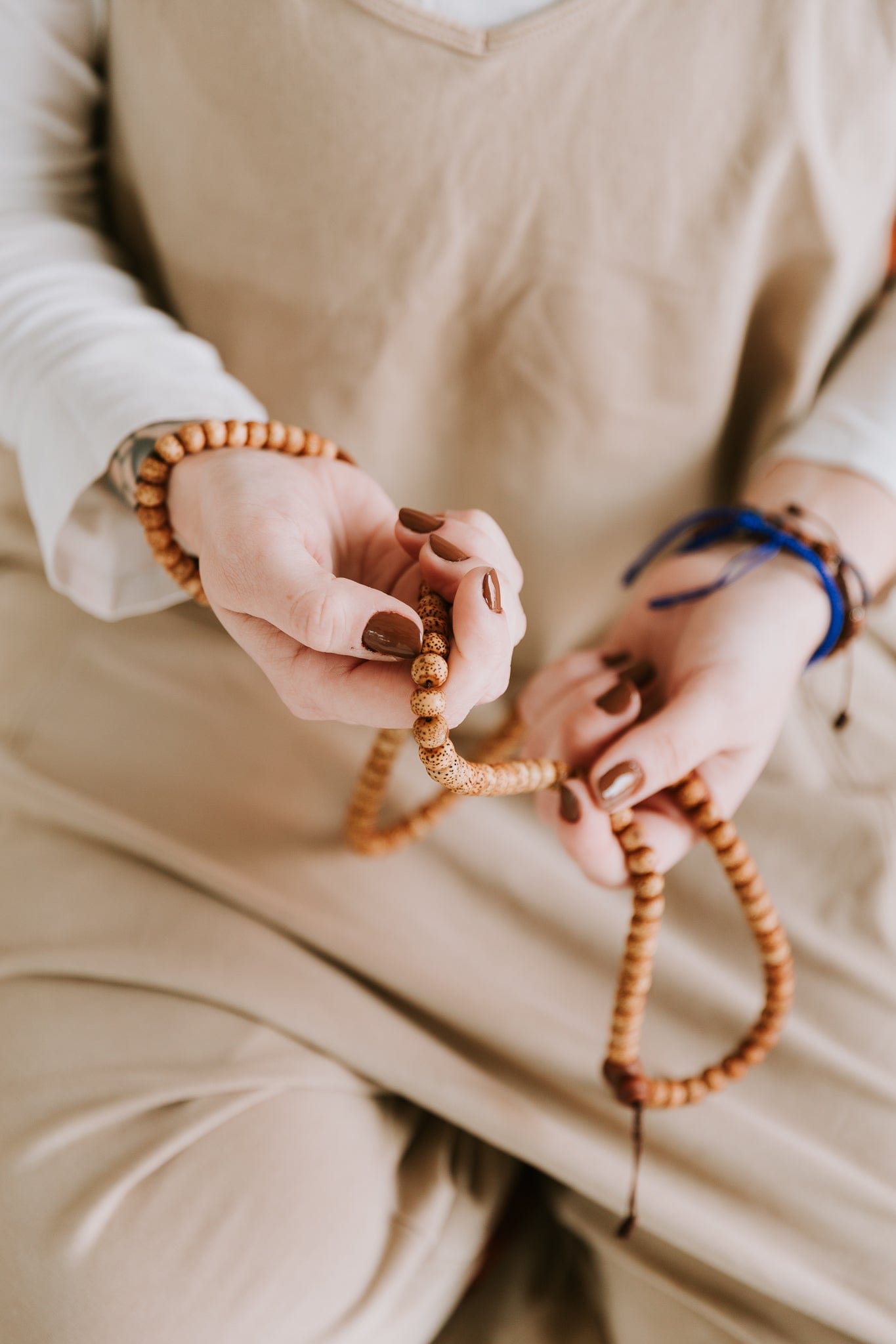 Mala Beads Anxiety-Relieving Lotus Seed Wrist Mala