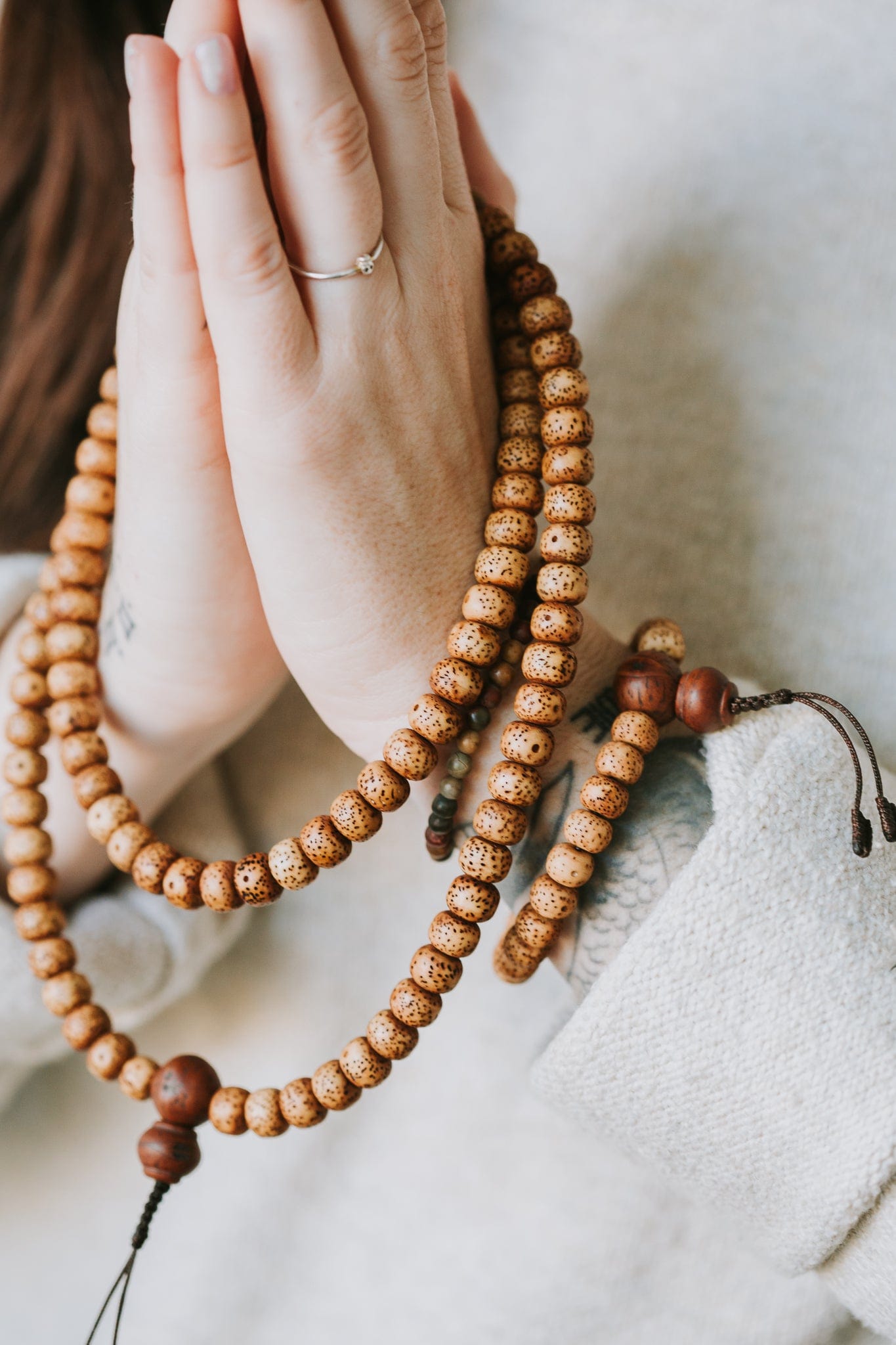 Mala Beads Anxiety-Relieving Lotus Seed Wrist Mala