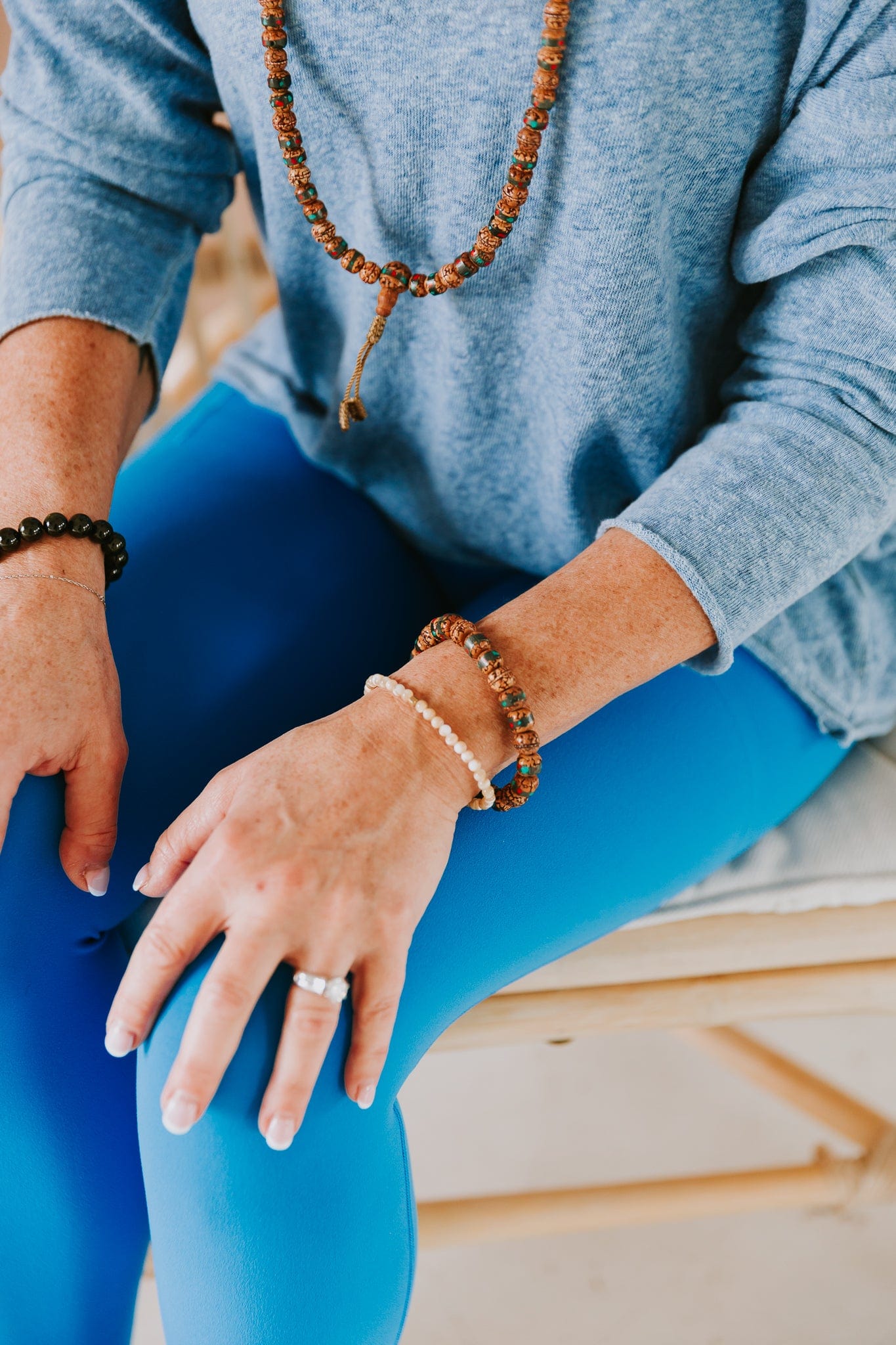Mala Beads Art & Heritage Inlaid Rudraksha Bracelet