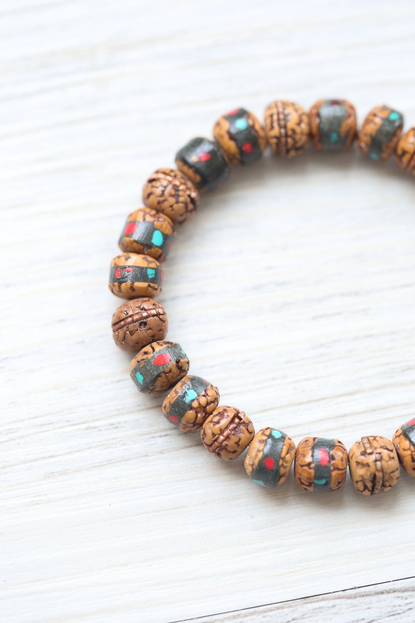 Mala Beads Art & Heritage Inlaid Rudraksha Bracelet