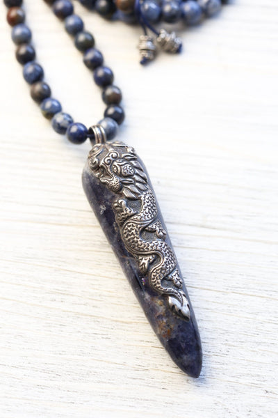 Mala Beads Celestial Dragon Dumortierite Mala ML980