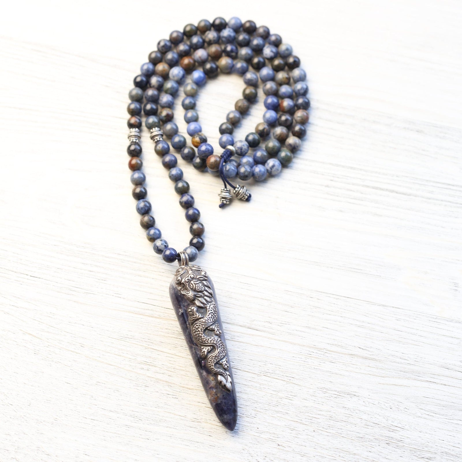 Mala Beads Celestial Dragon Dumortierite Mala ML980