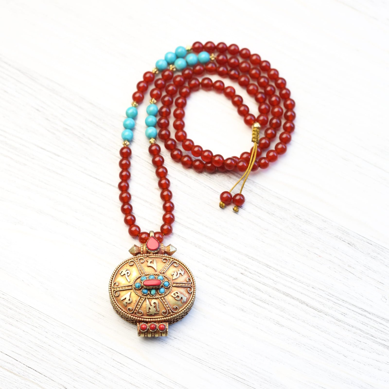 Mala Beads Compassion & Protection Tibetan Gau Mala ML983
