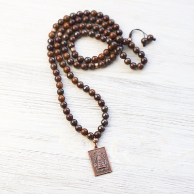 Mala Beads Copper & Stone Thai Amulet Mala ML966