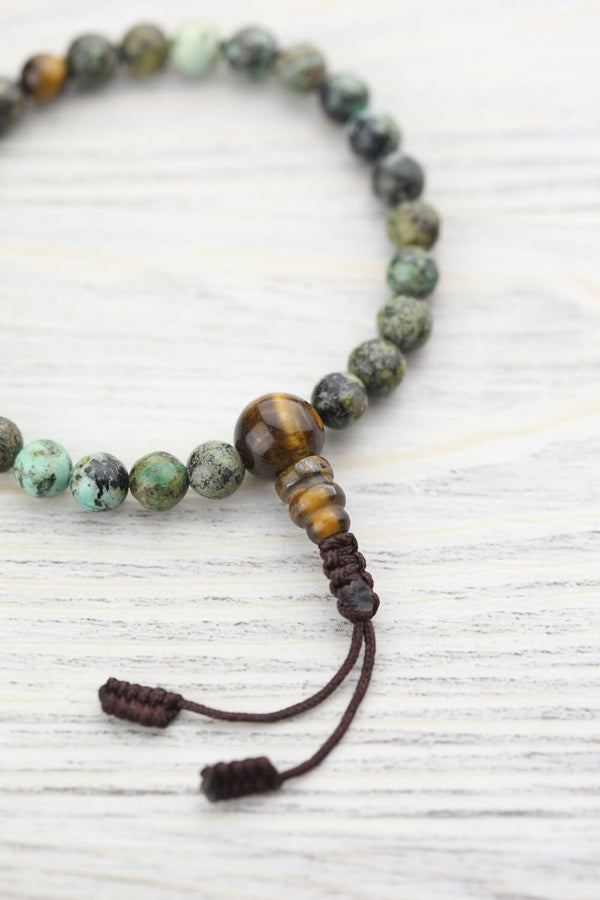 AFRICAN TURQUOISE & BRONZITE Bracelet, Choice, Silver, Natural Stone C –  GivingEarth Minerals